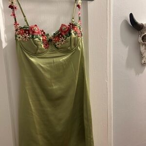 Princess Polly Green Floral Mini Dress
